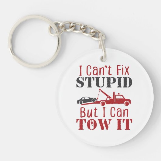 De vrachtwagenchauffeur kan het niet oplossen, maa sleutelhanger (Voorkant)