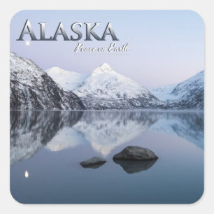 De Vrede van Alaska ter wereld Vierkante Sticker