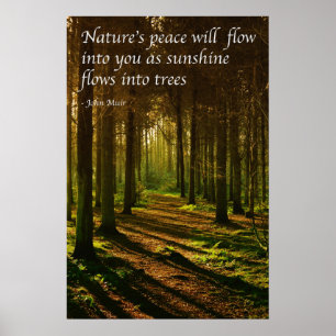 'De vrede van de natuur zal in je stromen' J Muir Poster
