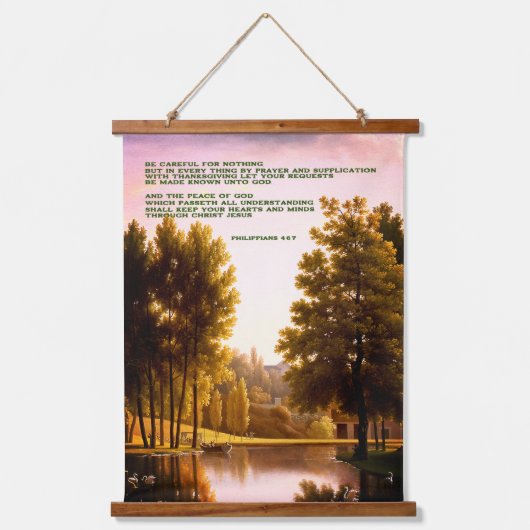 'De Vrede van God' Houten Tapijt met Topping Hangend Wandkleed (Voorkant)