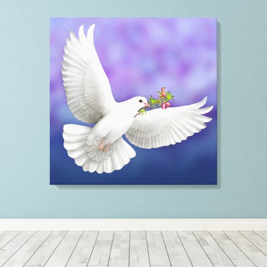 De vredesduif wikkelde canvas (Insitu (Houten vloer))