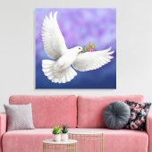 De vredesduif wikkelde canvas afdruk (Insitu (Woonkamer))