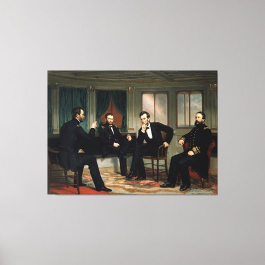 De vredesmakers van George Peter Alexander Healy Canvas Afdruk (Voorkant)