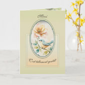 De vreedzame vogel kaart (Gele Bloem)