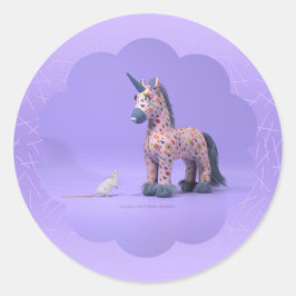 De vreemde ontmoet klassieke ronde sticker