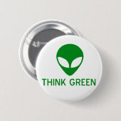De vreemdeling denkt Groene Button (Voorkant /achterkant)