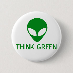 De vreemdeling denkt Groene Button