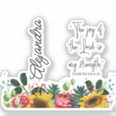 De vreugde van de Heer is mijn kracht. droogtromme Sticker (Voorkant)