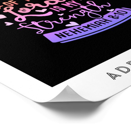 De vreugde van de Heer is mijn kracht gepersonalis Poster (Hoek)