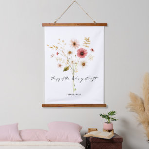 De vreugde van de heer minimalistische bloem hangend wandkleed