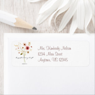 De vreugde van de heer minimalistische bloemen etiket