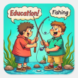 De vreugde van onderwijs en vriendschap vierkante sticker