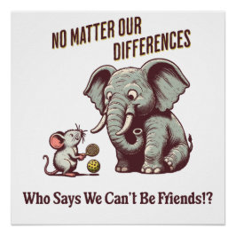 De Vriendelijke Olifant en Muis Perfect Poster