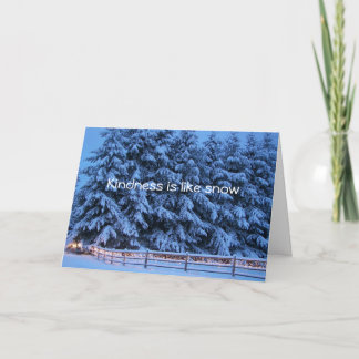 De vriendelijkheid is als sneeuw feestdagen kaart