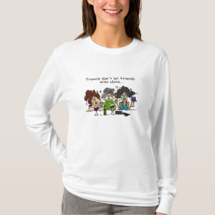 De vrienden laten alleen de geen Wijn van Vrienden T-shirt