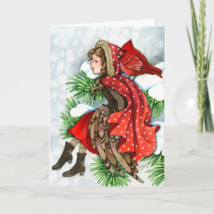 De Vrienden van de winter - het HoofdWenskaart van Feestdagen Kaart