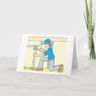 De vriendschappelijke Cartoon van de Loodgieter Kaart