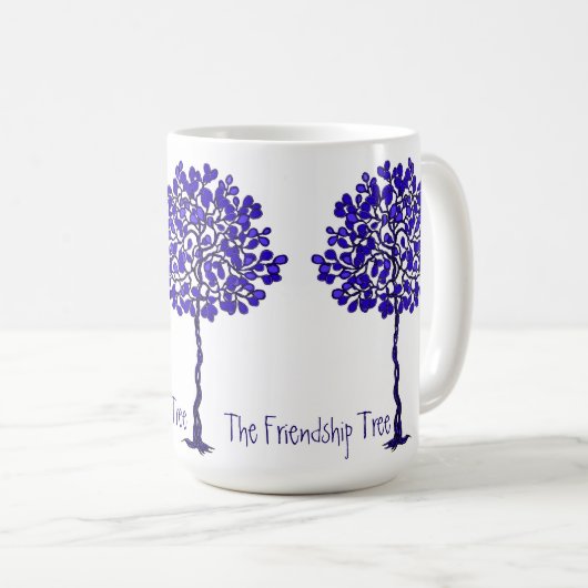 De vriendschapsstructuur - Blauwe en witte Mok (Voorkant rechts)
