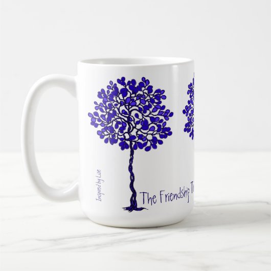De vriendschapsstructuur - Blauwe en witte Mok (Links)