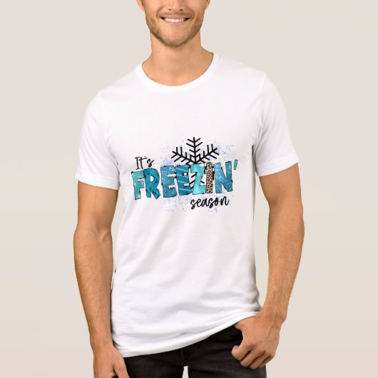 De vrieskoude sneeuwvlokken WinterFeestdagen Tri-Blend Shirt (Voorkant)