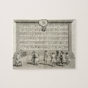 De vrije Masons, met borden voor de verschillende Legpuzzel