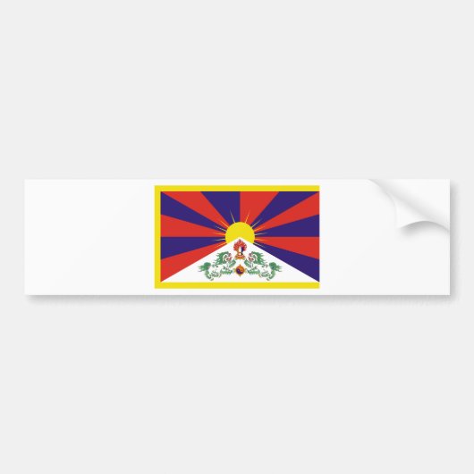 De vrije Vlag van Tibet Bumpersticker (Voorkant)