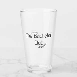 de vrijgezellenclub naam jaar stijlvol trendy rond glas