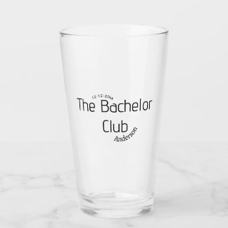 de vrijgezellenclub naam jaar stijlvol trendy rond glas