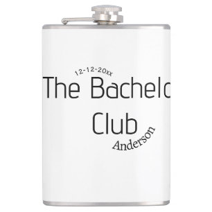 de vrijgezellenclub naam jaar stijlvol trendy rond heupfles