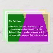 De vrijwilliger bedankkaart (Voorkant / Achterkant)