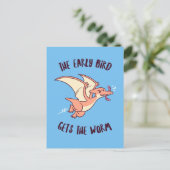 De vroege vogel krijgt de worm briefkaart (Staand voorkant)