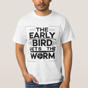 De vroege vogel krijgt wormwijsheid t-shirt