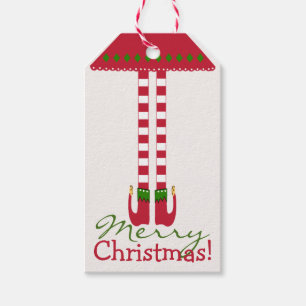 De vrolijke Benen van het Elf van Kerstmis Cadeaulabel