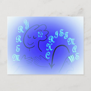 De Vrolijke BLAUWE Versie van Kerstmis ASL Feestdagenkaart