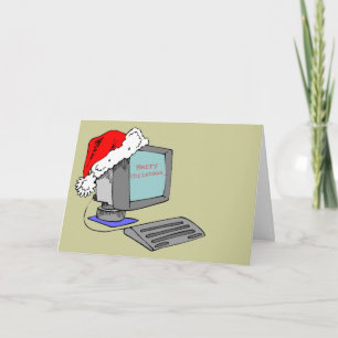 De vrolijke Computer van Kerstmis Feestdagen Kaart
