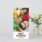 De vrolijke en Heldere Kerstkaart van de Foto (Staand voorkant)