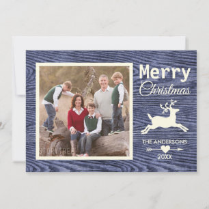 De vrolijke Foto van de Familie van Kerstmis Feestdagenkaart