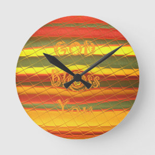 De vrolijke God van Kerstmis zegent u kleurt Ronde Klok