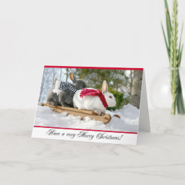 De vrolijke Kaart van het Konijntje van Kerstmis