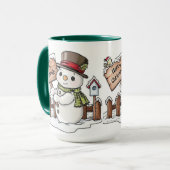 De vrolijke kerst Mok van Snowman (Voorkant links)