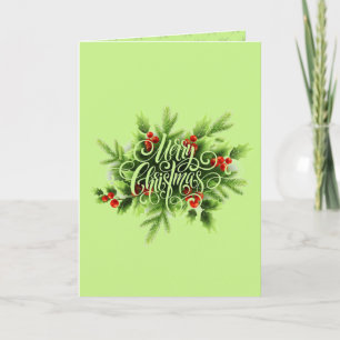 De Vrolijke Kerstkaart van de hulst Kaart
