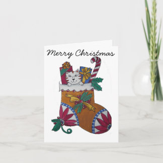 De vrolijke Kous van Kerstmis Feestdagen Kaart