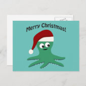 De vrolijke Octopus van Kerstmis Feestdagenkaart (Voorkant / Achterkant)