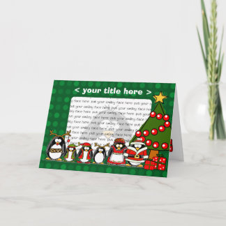De vrolijke Pinguïnen van Kerstmis Feestdagen Kaart