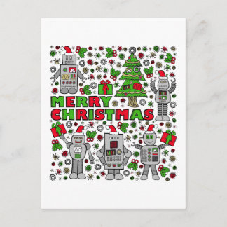 De vrolijke Robots van Kerstmis Feestdagenkaart