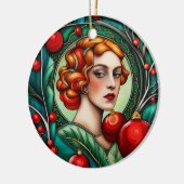 De vrolijke roodharige: Baubles & Tree Keramisch Ornament (Links)