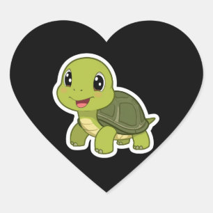 De vrolijke schildpad die nooit haastte hart sticker
