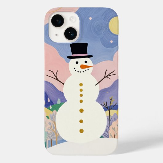 De vrolijke toeschouwer van de winter Case-Mate iPhone case (Achterkant)