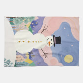 De vrolijke toeschouwer van de winter theedoek (Horizontaal)