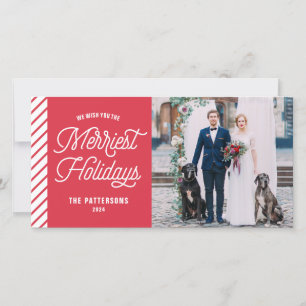 De vrolijkste Feestdagen Typografie Foto Kerst Feestdagenkaart